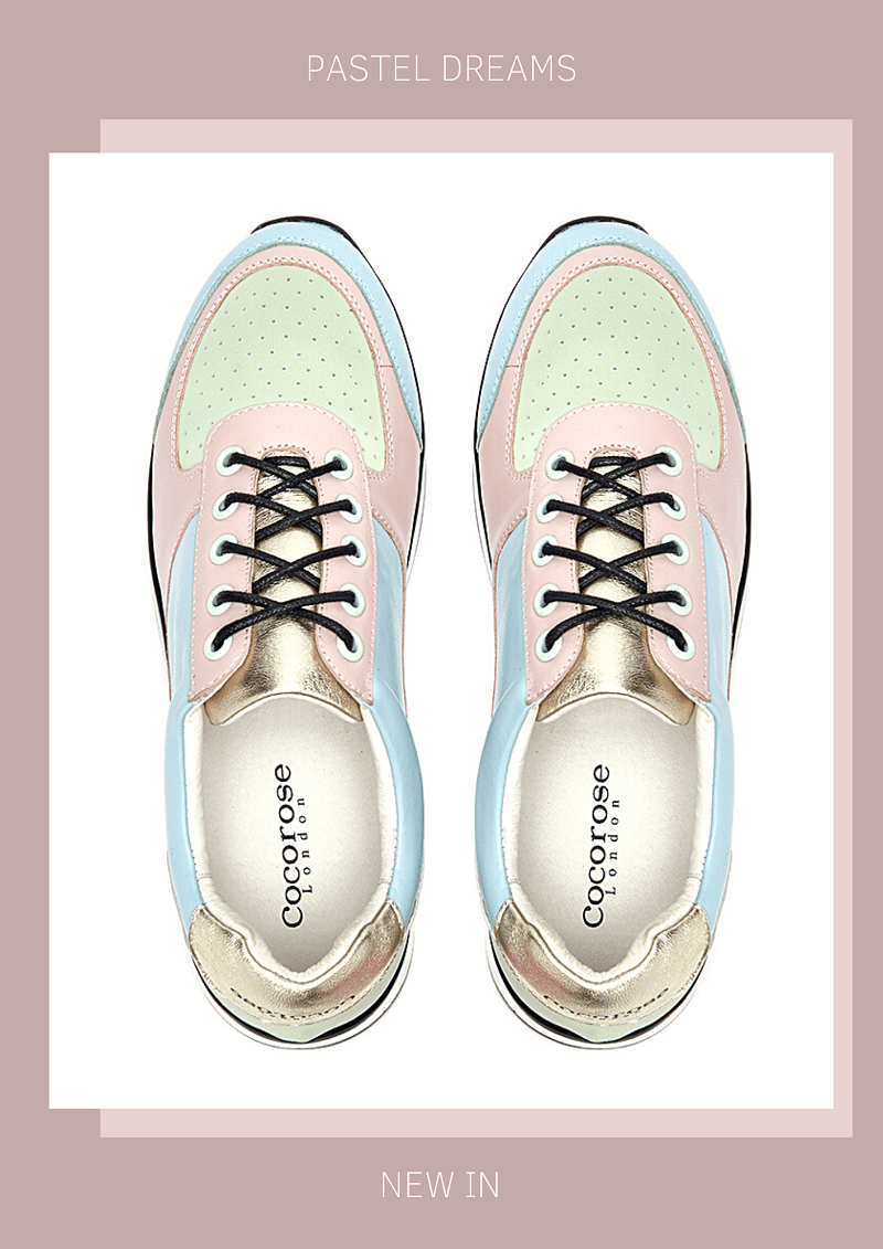 women's pastel leather trainers