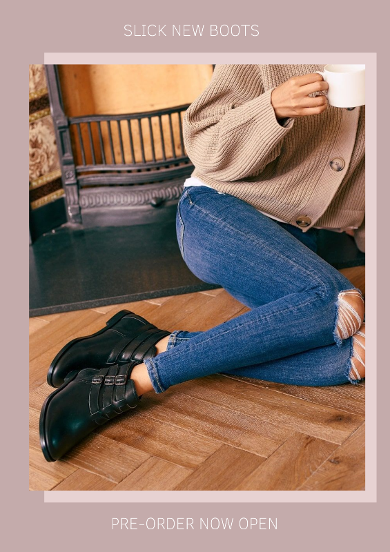 Black leather ankle boots