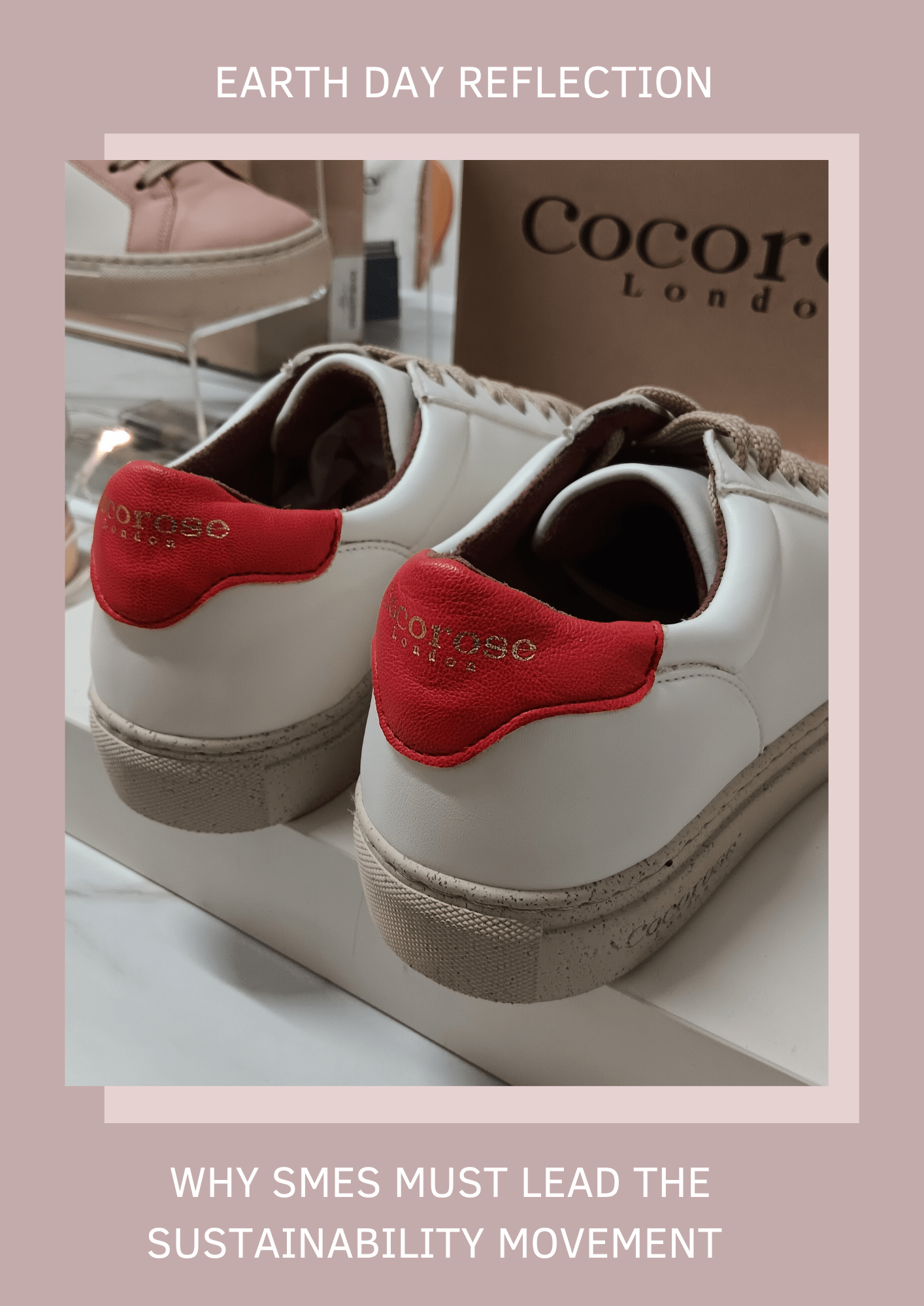red and white eco conscious and vegan leather trainers for women