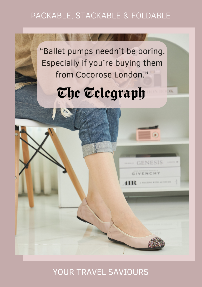Woman in cropped jeans wearing foldable leather ballet flats