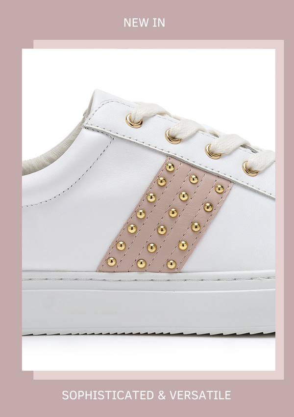 Hoxton striped and studded trainers