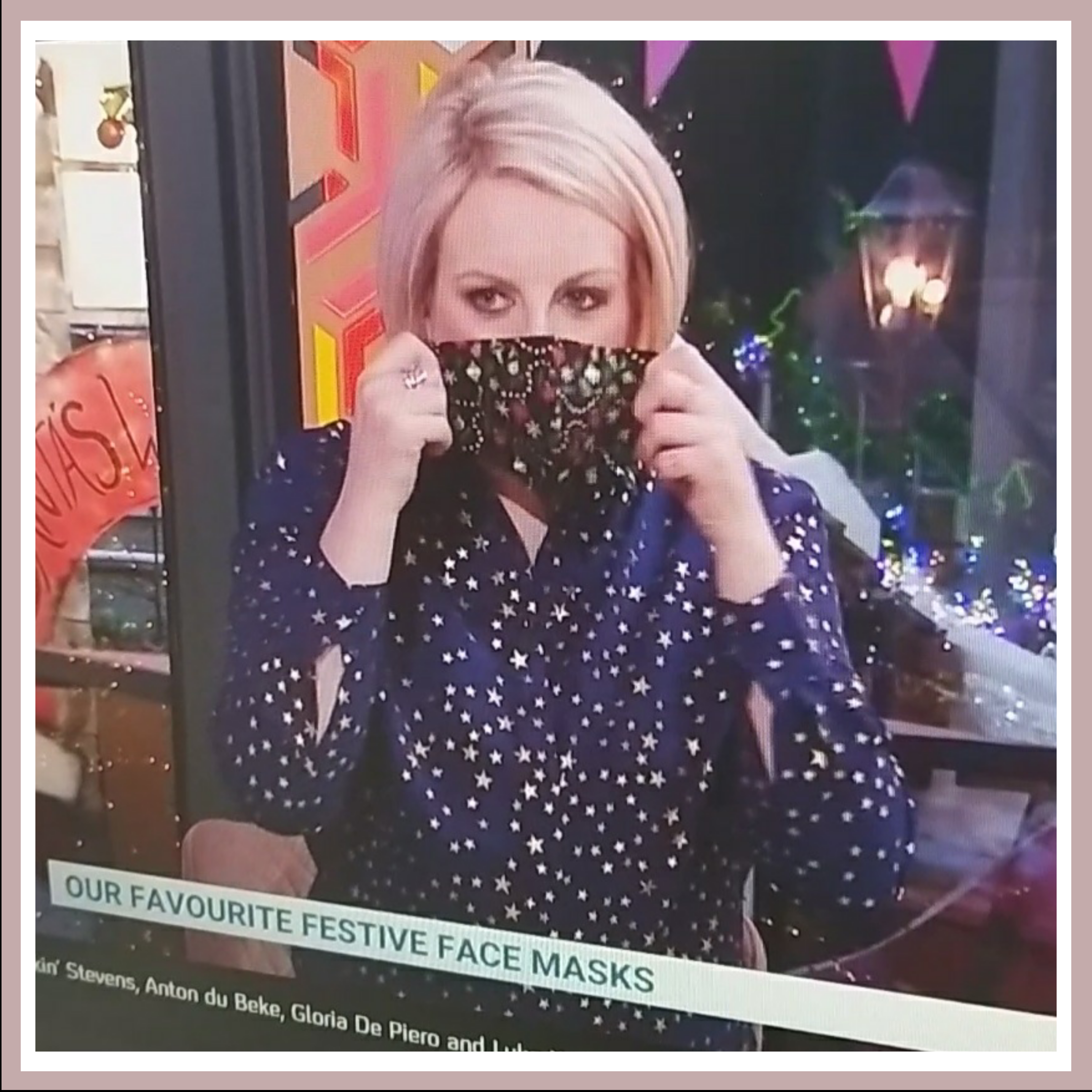 Steph McGovern wears Her Cocorose Face Mask on Channel 4's Show Steph's Packed Lunch