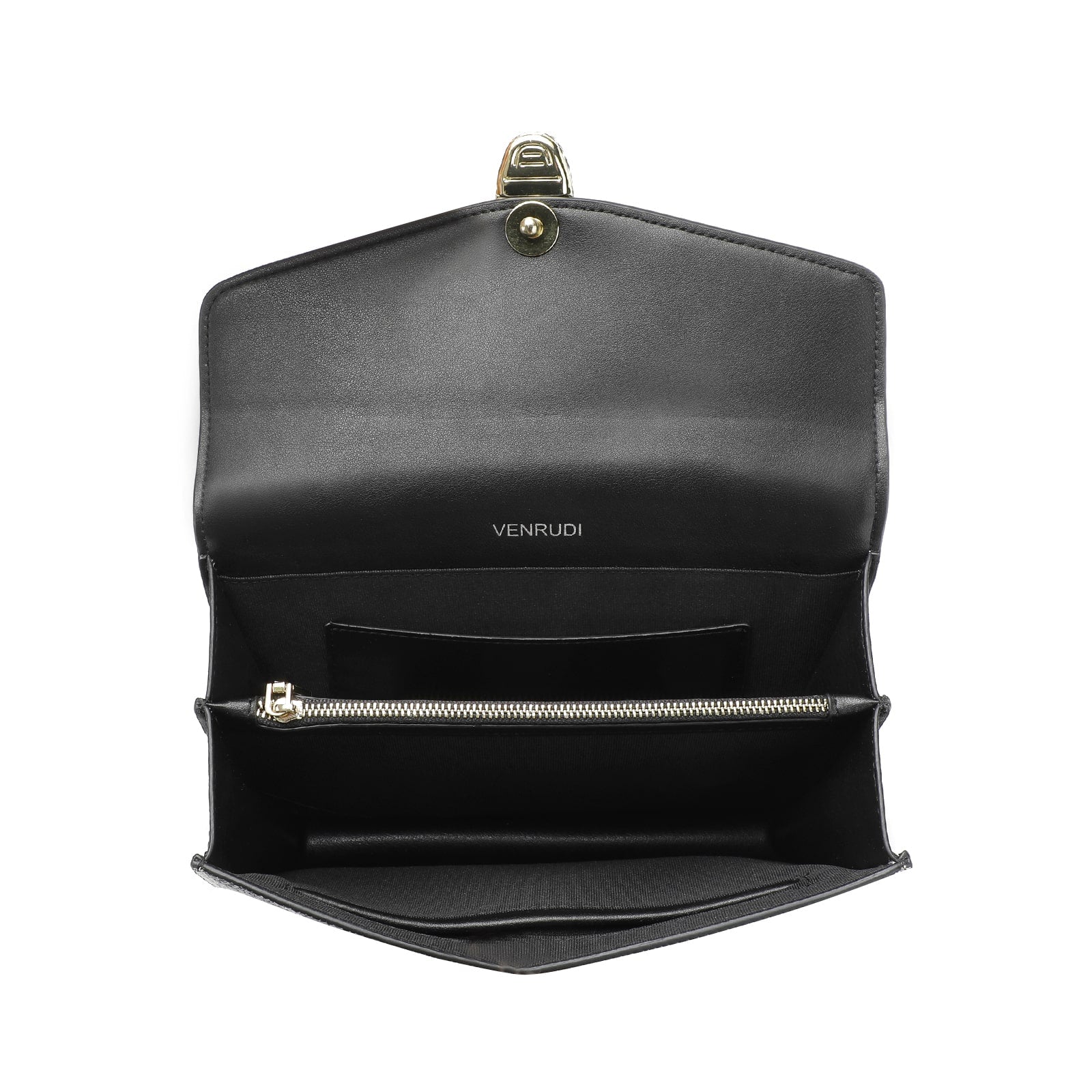 Black Printed & Textured Leather Chain Bag