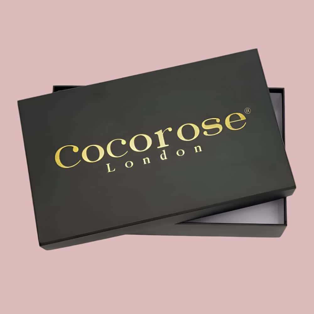 Cocorose London Trainer Shoe Box for Animal Print Leopard Trainers, with pastel pink background