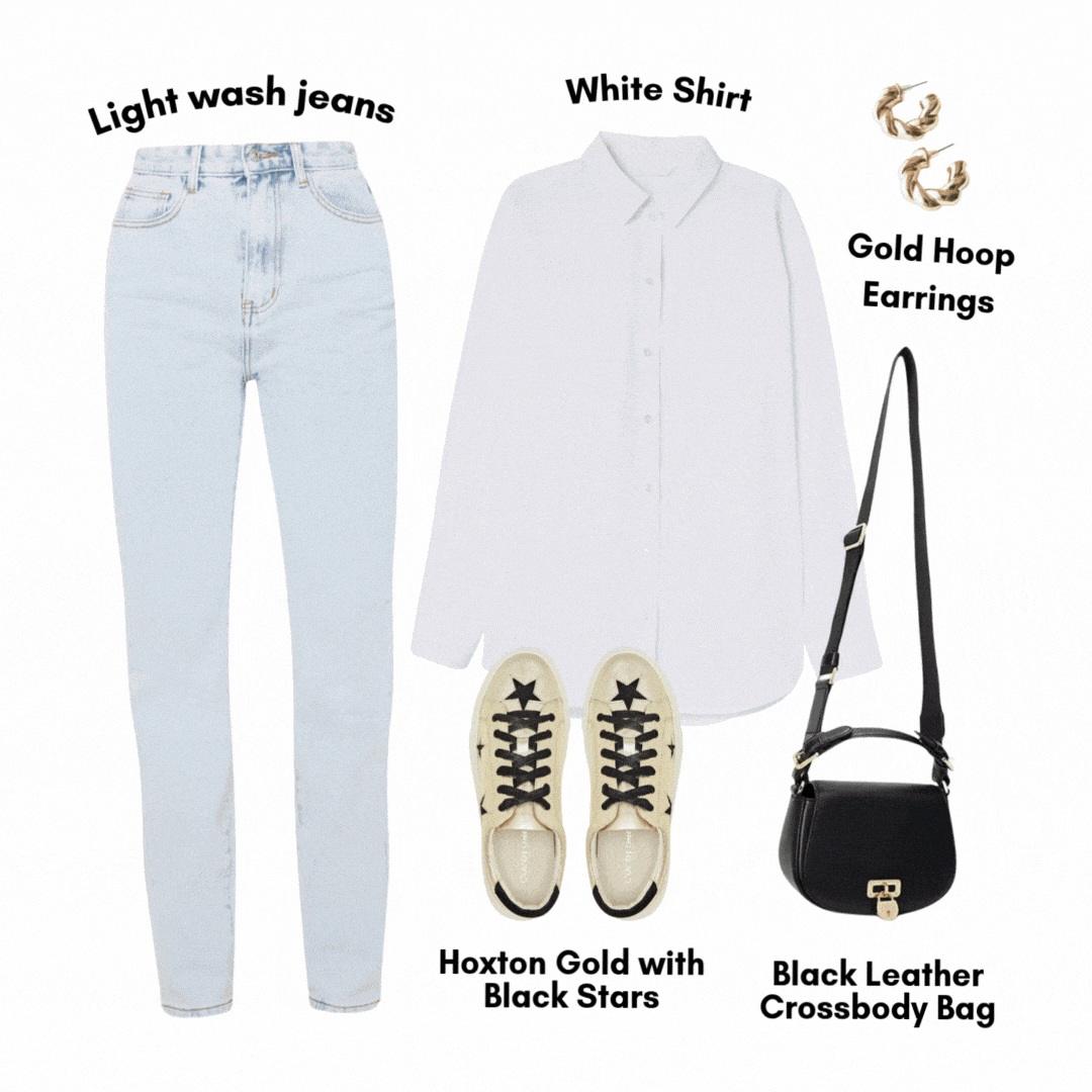 style guide for gold leather star trainers for women