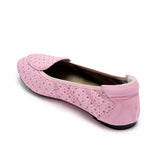 Clapham - Pink Leather Flats with Silver Stars Cocorose London