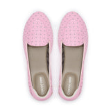 Clapham - Pink Leather Flats with Silver Stars Cocorose London