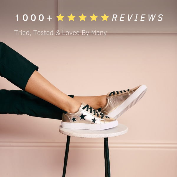 Over one thousand 5 star reviews for Cocorose London shoes. Leather womens Trainers, the best foldable leather shoes. Luxury Shoes with amazing comfort