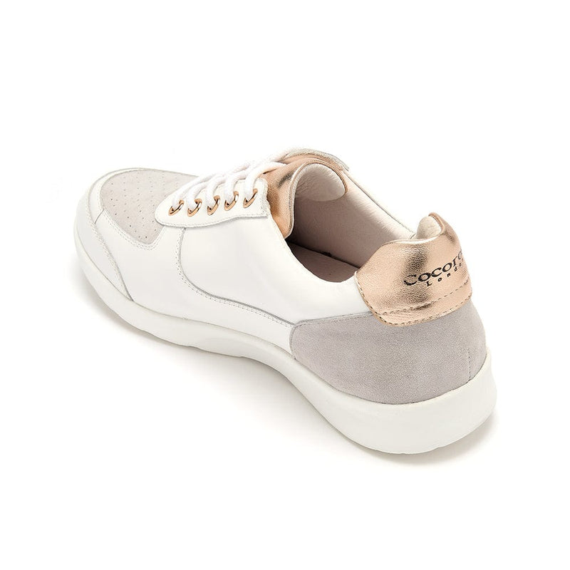 Shoreditch - Grey Suede & Rose Gold Leather Trainer Cocorose London