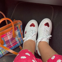 The Cocorose White Leather Trainers with Red Hearts. 5 Star Review from gaynor.