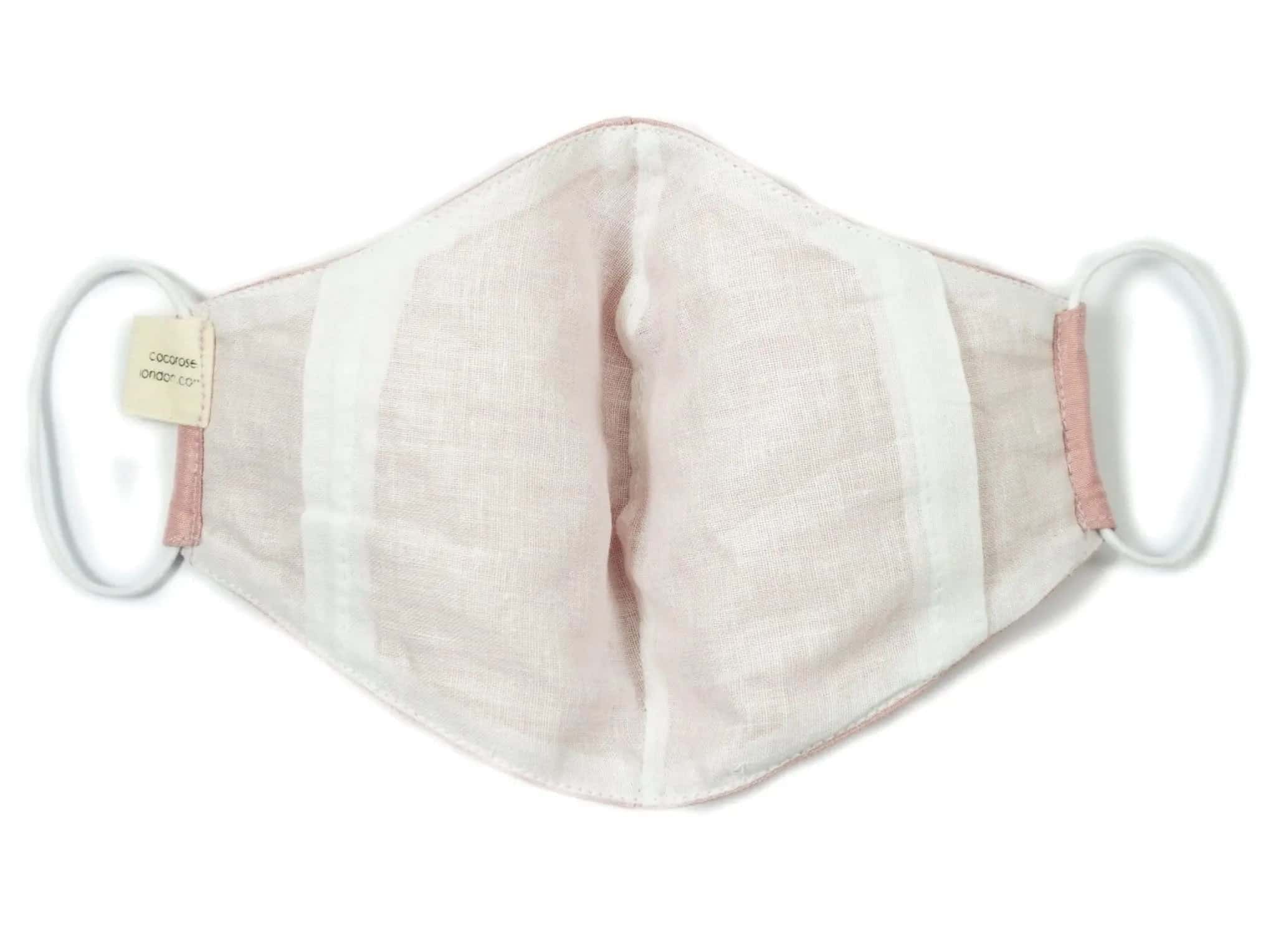 Silk Face Mask with Filter Pocket and Matching Pouch - Blush Cocorose London