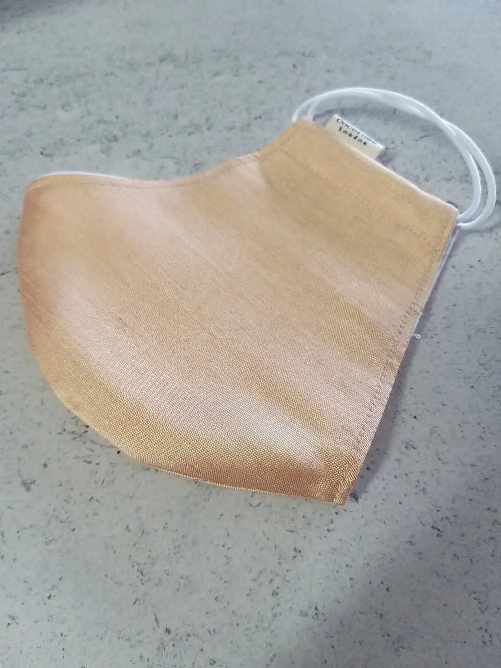 Silk Face Mask with Filter Pocket and Matching Pouch - Rose Gold Cocorose London