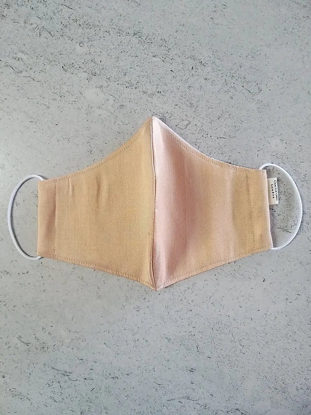 Silk Face Mask with Filter Pocket and Matching Pouch - Rose Gold Cocorose London