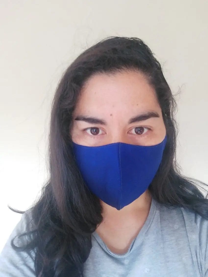 Silk Face Mask with Filter Pocket and Matching Pouch - Royal Blue Cocorose London