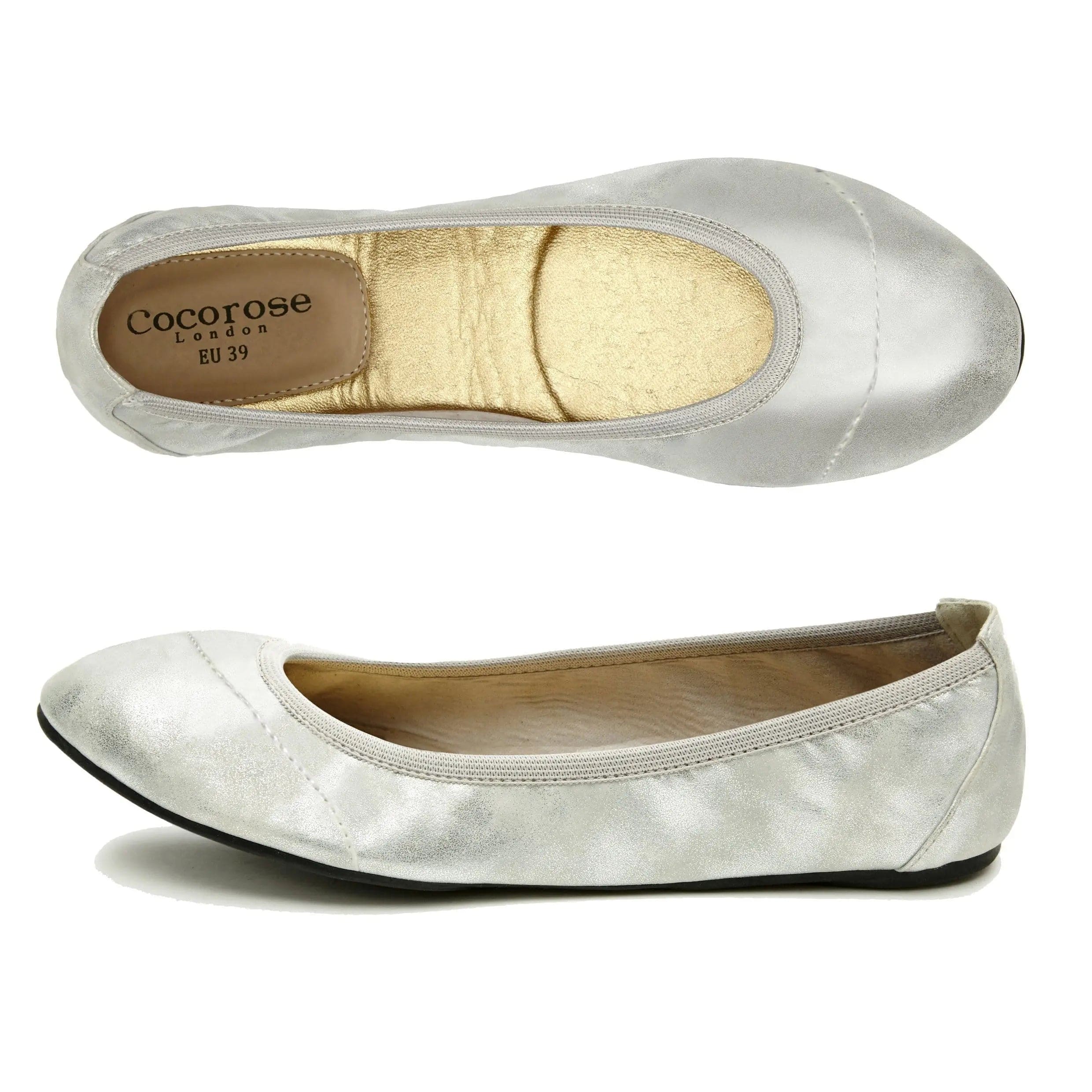 Barbican - Silver Ballet Flats Cocorose London