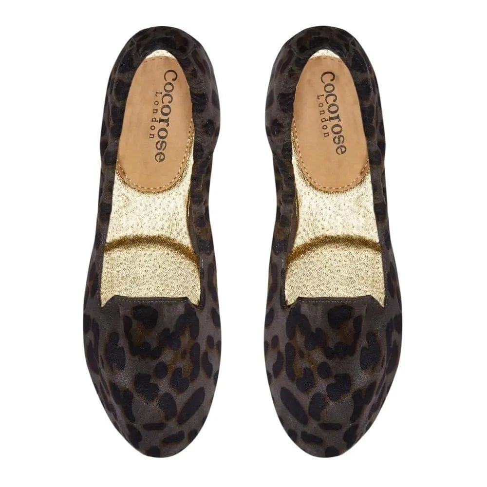 Carnaby - Grey Leopard Foldable Flats Cocorose London