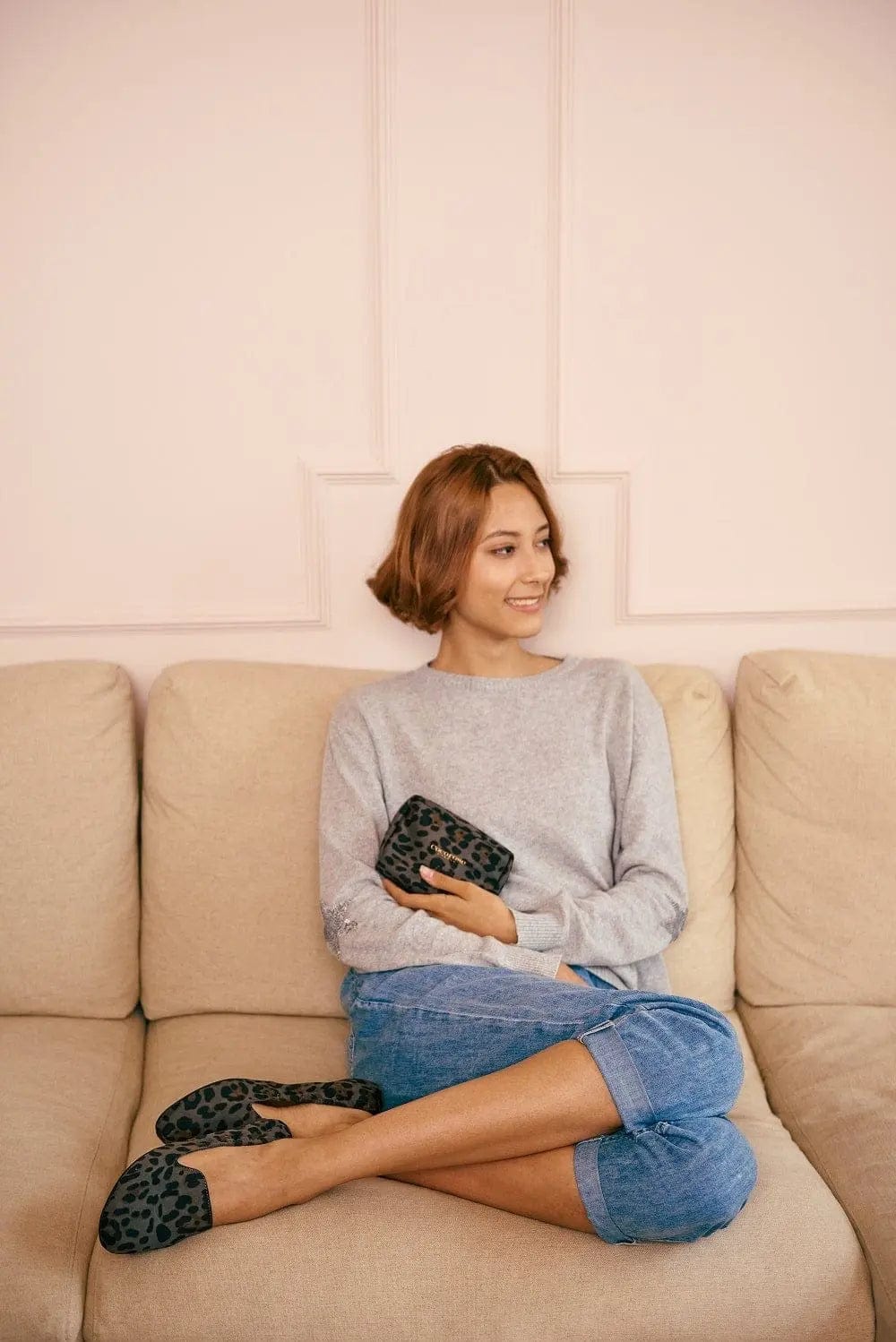 Carnaby - Grey Leopard Foldable Flats Cocorose London