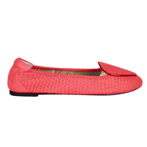 coral leather loafers