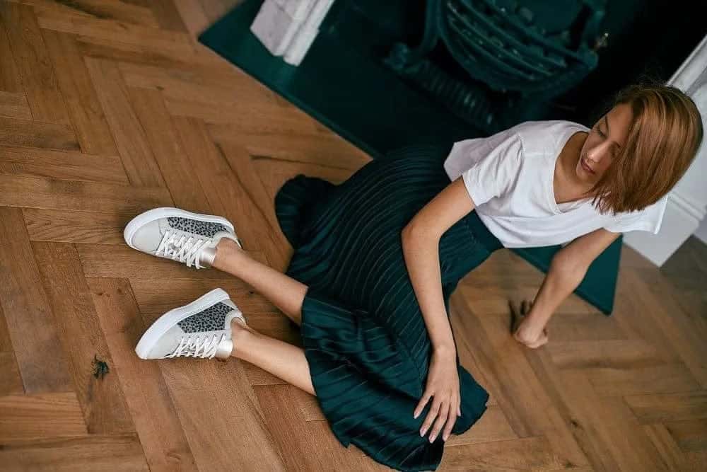 Hoxton - Dove Grey with Grey Leopard Leather Trainers Cocorose London