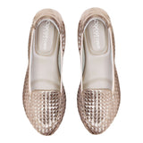 Clapham - Rose Gold Woven Leather Loafers Cocorose London