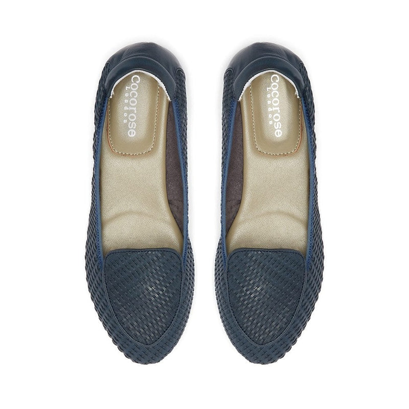 Clapham - Navy Woven Leather Loafers Cocorose London