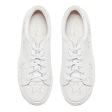 Hoxton - White with White Stars Leather Trainers Cocorose London