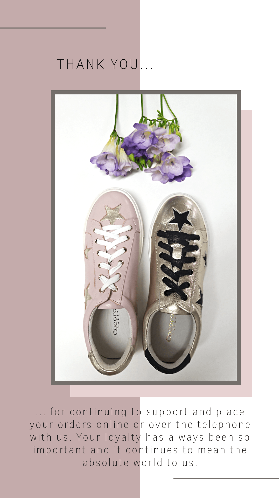 Thank you for your support and online orders. Love, Team Cocorose London