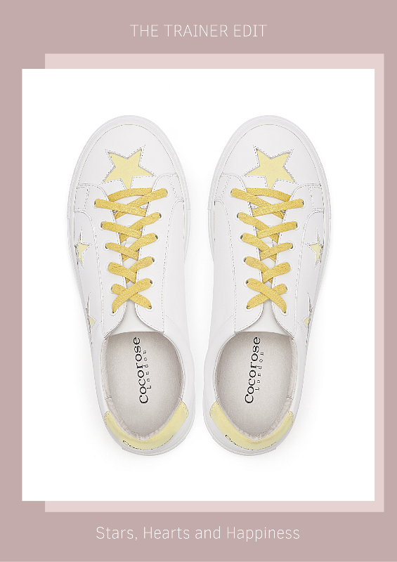 Women's white leather star trainers