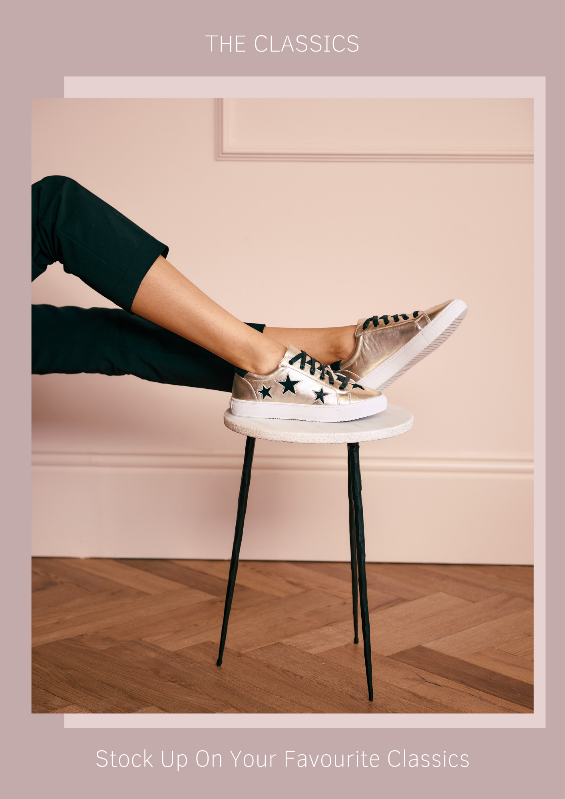 Gold trainers with stars | leather star trainers