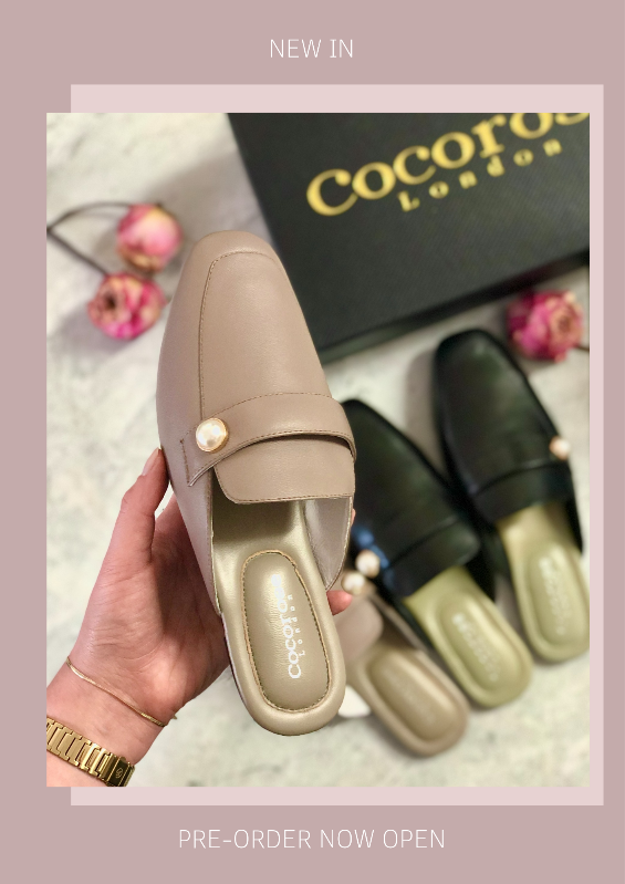 Highgate Mules. Stylish and Comfy Leather mules in black and pink.
