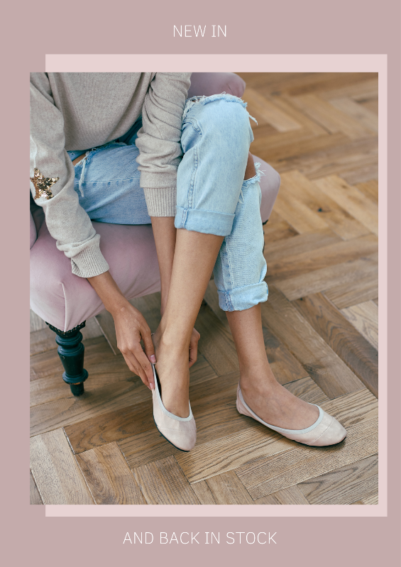 Rose gold foldable ballet flats. The Best foldable shoes from Cocorose London