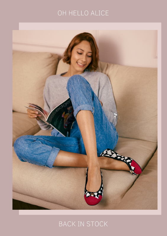 Alice in wonderland ballet flats | pink bunny flats. Soft Leather Ballet Flats