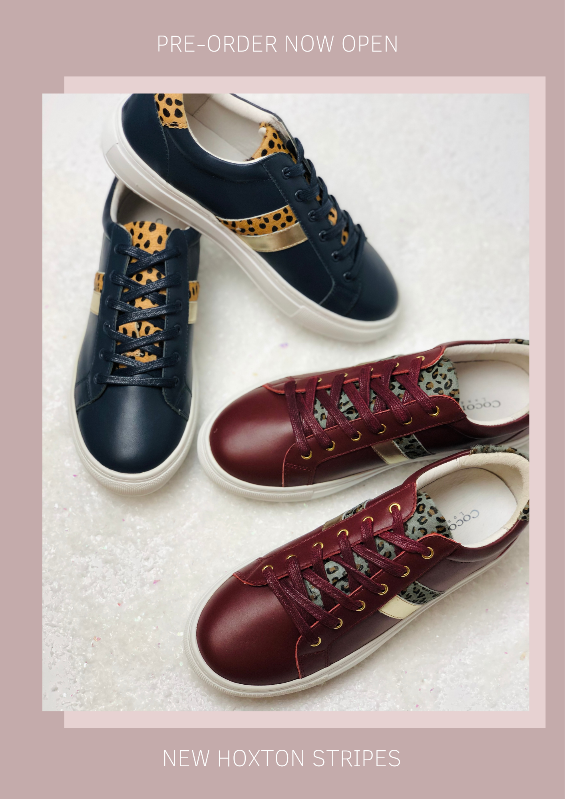 Luxury trainers in navy and burgundy with leopard and gold stripes 