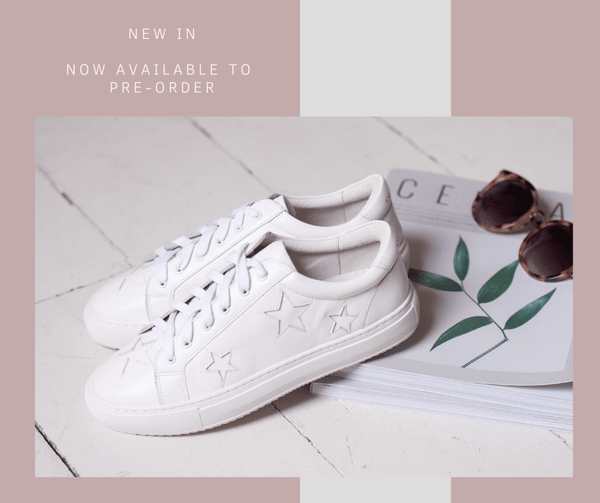 Cocorose White Leather Trainers with Stars | Comfortable Designer Trainers