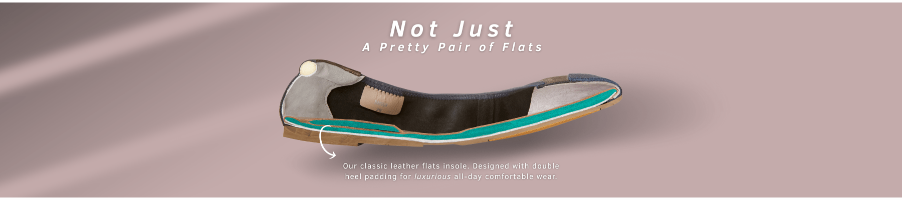 Not just any ballet flat, a travelling ballet flat with cut through to see all the padding