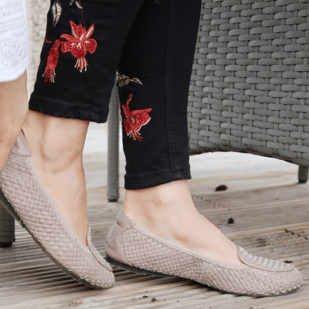 Soft woven leather flats perfect for commuting or travel
