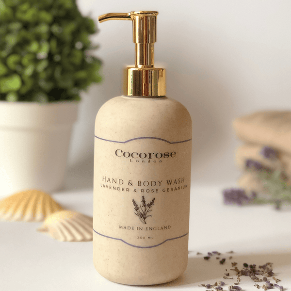 Luxury hand and body wash lavender and rose geranium