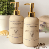 Luxury hand and body wash and lotion set lavender and rose geranium