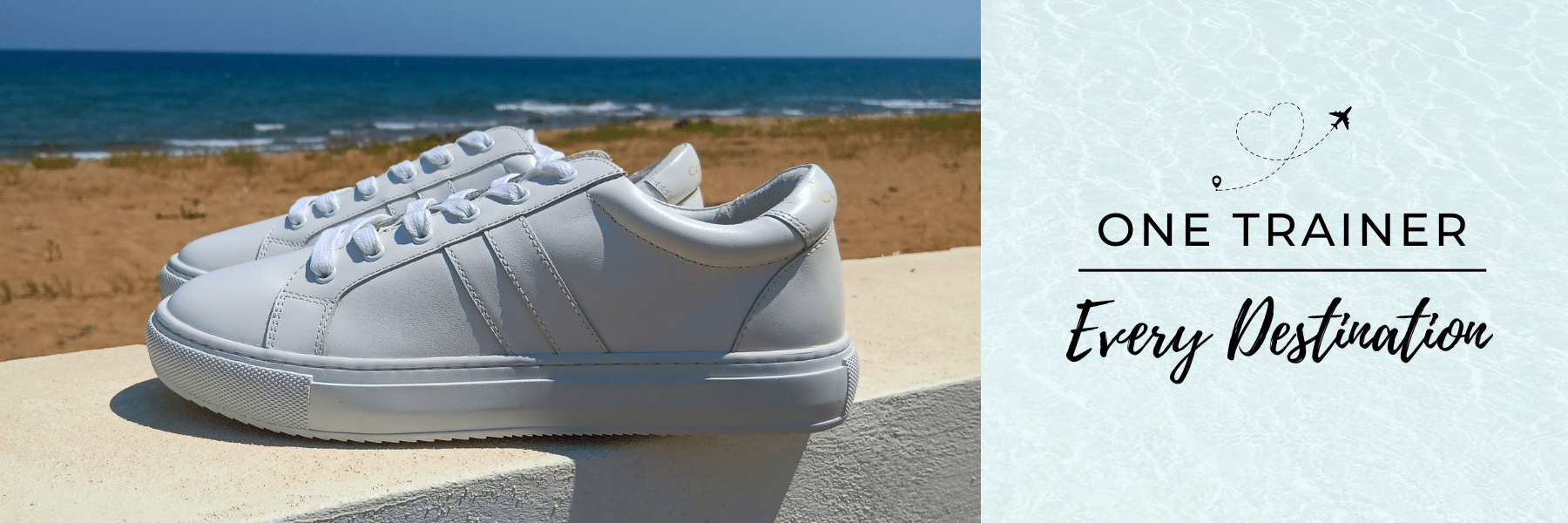 sleek white leather trainers
