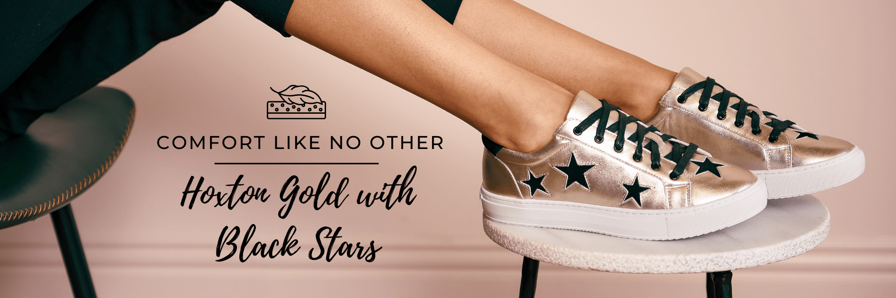 metallic gold sneakers with star detail