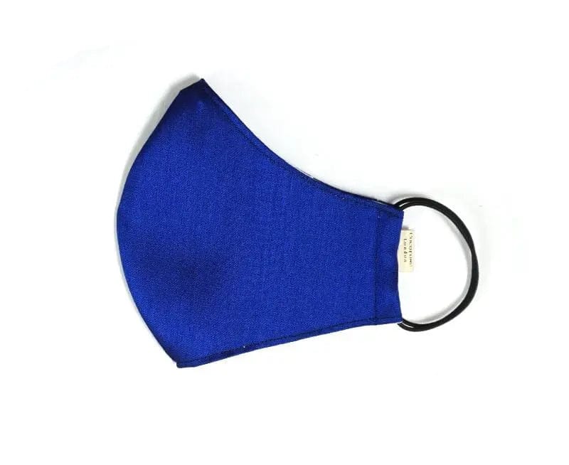 Silk Face Mask with Filter Pocket and Matching Pouch -  Royal Blue Cocorose London