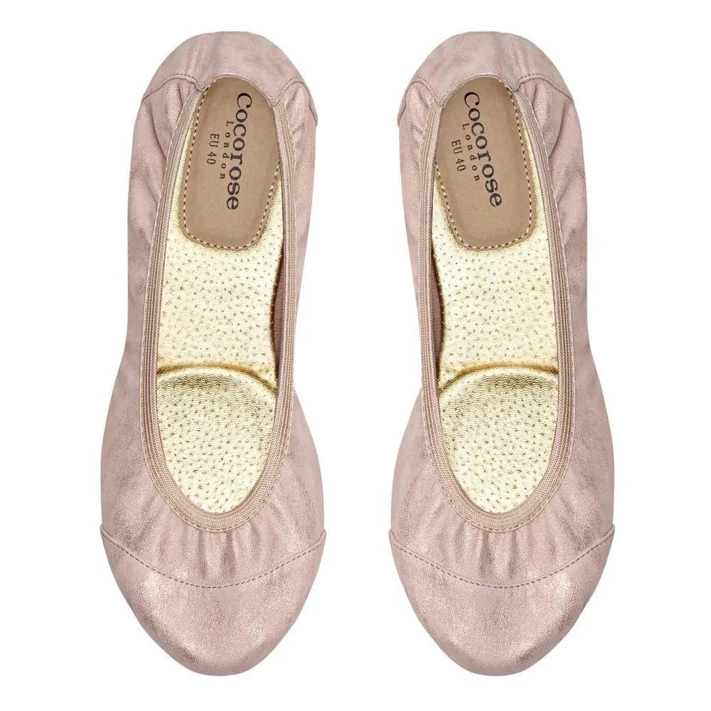 Barbican - Rose Gold Fold Up Ballet In EU36 only Cocorose London