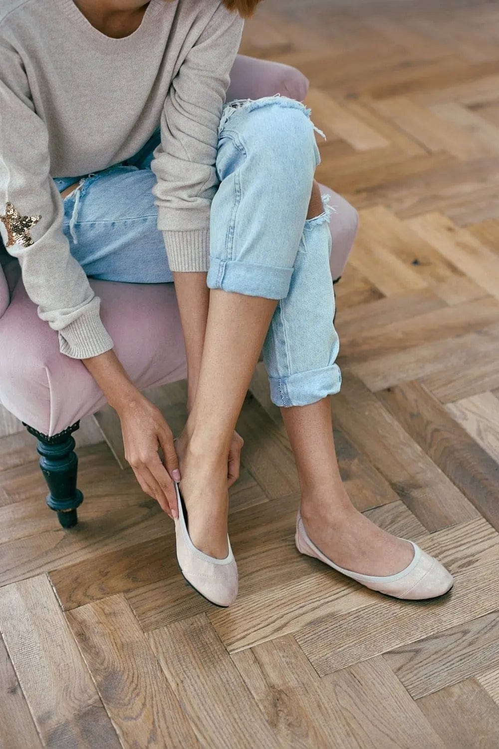 Barbican - Rose Gold Fold Up Ballet In EU36 only Cocorose London