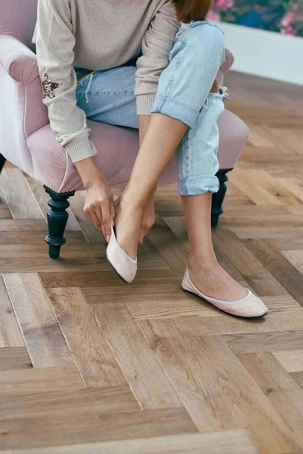 Barbican - Rose Gold Fold Up Ballet In EU36 only Cocorose London
