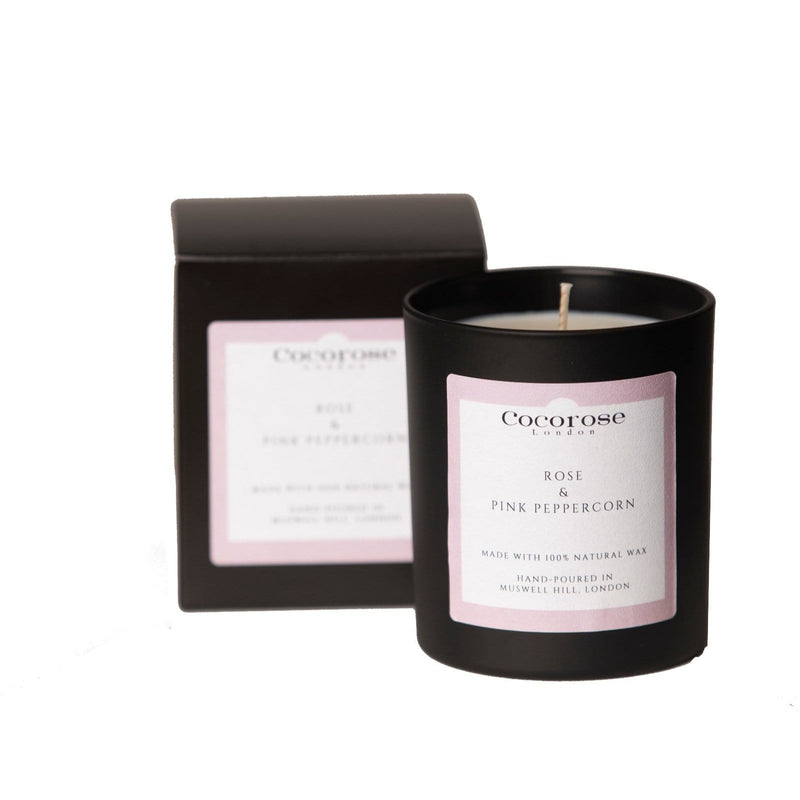 Rose & Pink Peppercorn Natural Wax Candle Cocorose London