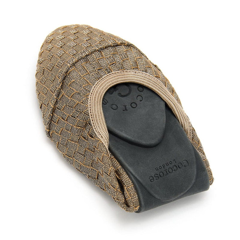 Barbican - Champagne Woven Fold Up Ballet Flats Cocorose London
