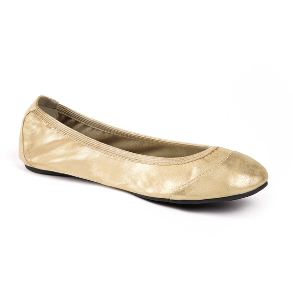 Barbican - Gold Fold Up Ballet Flats Cocorose London