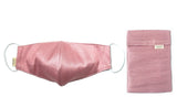 Silk Face Mask with Filter Pocket and Matching Pouch - Blush Cocorose London