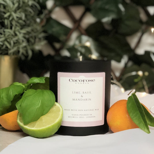 Lime, Basil & Mandarin Natural Wax Candle Cocorose London