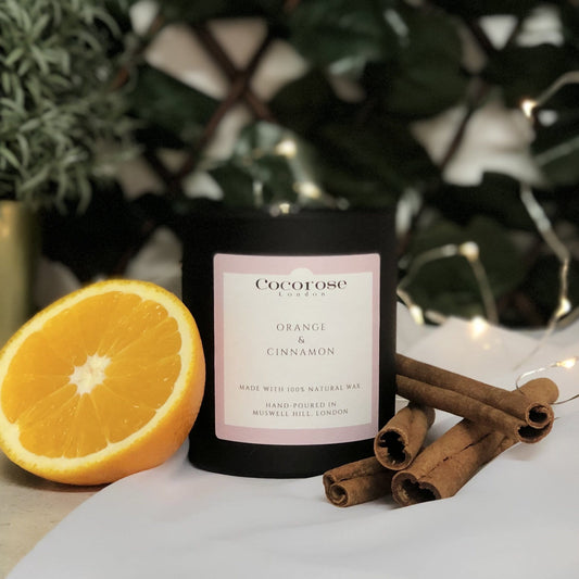 Orange & Cinnamon Natural Wax Candle Cocorose London
